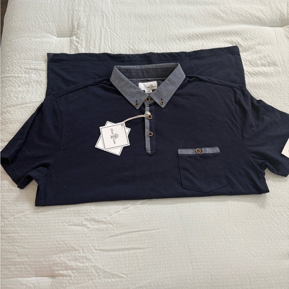 Craft‎ & Flow NWT Navy Blue Mens Polo Shirt - Picture 1 of 5